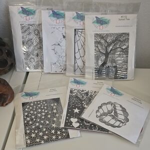 7 Technique Junkies Patterned Craft Cling Stamps